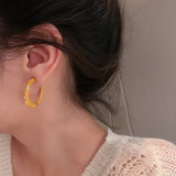 Vintage Green Enamel Dot Hoop Earrings for Women