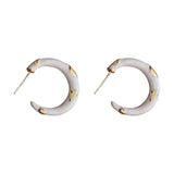 Vintage Green Enamel Dot Hoop Earrings for Women
