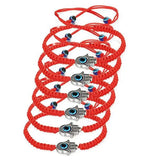6pcs Kabbalah Bracelets Evil Eye Hamsa Hand for Protection Red/Black String