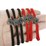 6pcs Kabbalah Bracelets Evil Eye Hamsa Hand for Protection Red/Black String