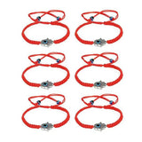 6pcs Kabbalah Bracelets Evil Eye Hamsa Hand for Protection Red/Black String