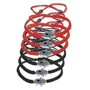 6pcs Kabbalah Bracelets Evil Eye Hamsa Hand for Protection Red/Black String