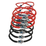 6pcs Kabbalah Bracelets Evil Eye Hamsa Hand for Protection Red/Black String