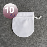 10Pcs Flannel Teal Jewelry Gift Velvet Bags Pouch Polishing Cloth Self Seal Pink