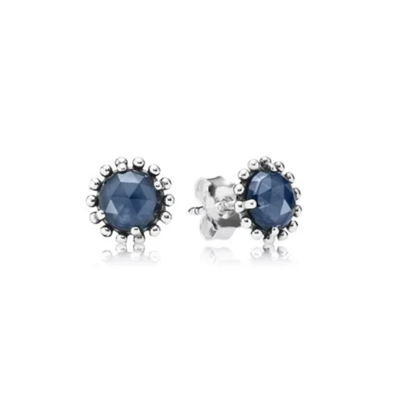 925 Sterling Silver Charm Zircon Earrings Princess Square Love Art