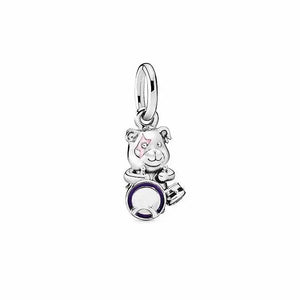 S925 Silver Beaded Charm Forever Flying Fox Dragon Child Women's Jewelry