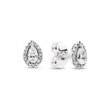 LR S925 Fungus Studs Water Drop Pear Shaped Rose Earrings