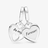 Mother's Gift 925 Stirling Silver Heart Pendant Bracelet Charms
