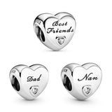 Family Love PAN 925 Silver Beads For Bracelet Bangle Mother's Gift
