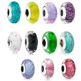 Colorful Glass Beads 925 Silver Charms for Jewelry Making