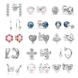 925 Silver Flower Smiley Arrow Heart Earrings