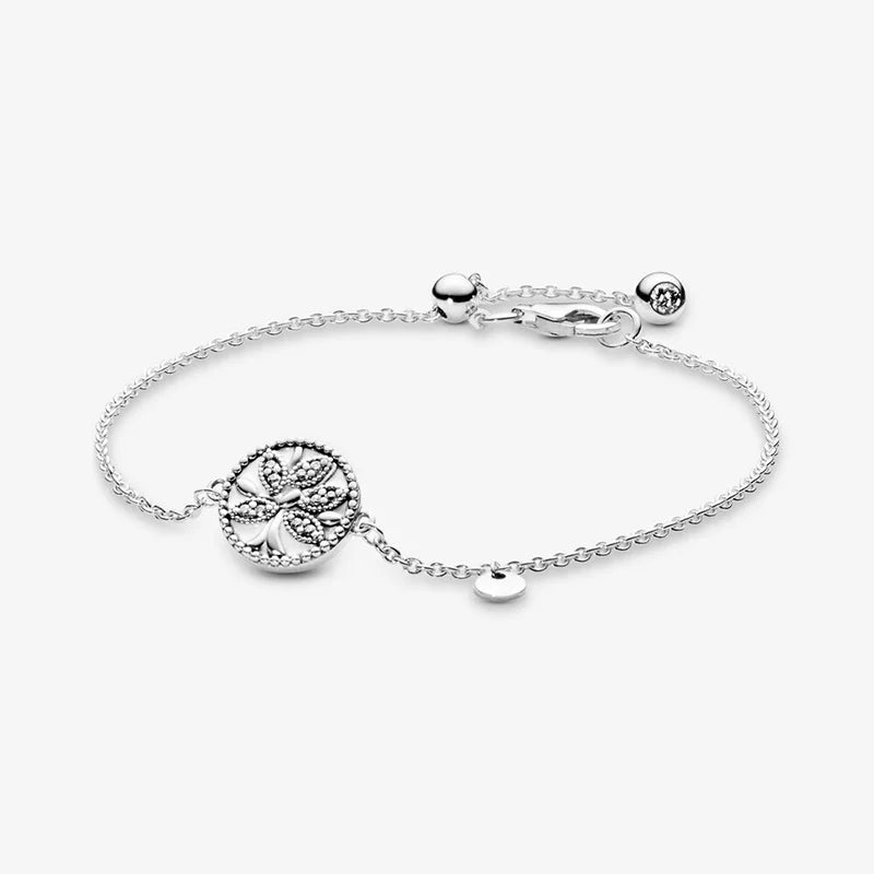 Sterling Silver Tennis Bracelet Women's Charm Beads Hand Chain Gift