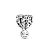 Ocean Heart Bracelet Dream Catcher Beaded Charm Silver Charms Glass Beads
