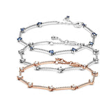 925 Silver Bracelet Heart Of The Sky Diamond Five Star Adjustable Daisy Bracelet