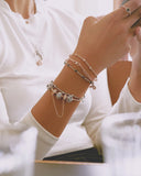 925 Silver Bracelet Heart Of The Sky Diamond Five Star Adjustable Daisy Bracelet