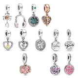 925 Sterling Silver Mermaid Princess Rose Love Charm Pendant