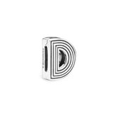 925 Sterling Silver Alphabet Silicone Fixing Clip Charm