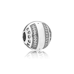 925 Sterling Silver Love Heart Clip Buckle Bracelet Beads