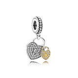 Sterling Silver Scarecrow Charm Beads Love Key Lock Pendant
