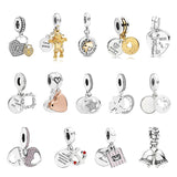 Sterling Silver Scarecrow Charm Beads Love Key Lock Pendant