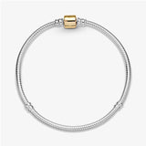 925 Silver Multi-Snake Chain Women's Bracelet Original Logo Buckle