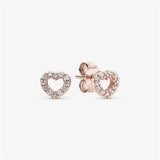 925 Silver Tassel Earrings Pink Crown Rose Full Diamond Pink