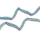 S925 Silver Wave Slider Bracelet Zircon Charm Men Women