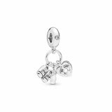 Sterling Silver Dinosaur Charm Bracelet