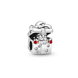 S925 Sterling Silver Sheep Santa Bead Charm Bracelet Bangle