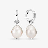 925 Silver Pearl Earrings Purple Zircon Gift Jewelry