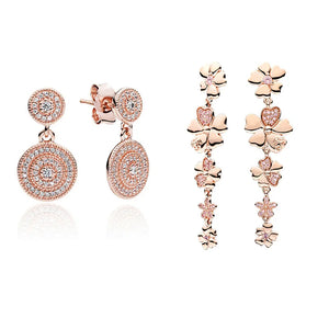 Rose Petal Circle Personality Earrings Retro Women Earrings Glamour Women Gift