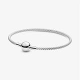 Leather Woven Bracelet for Women - 925 Silver Bracelet for Bead Jewelry Making
