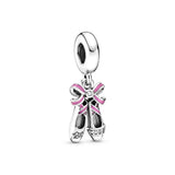 LR S925 Silver Debut Punk Ballet Shoes Sneakers Charm Jewelry