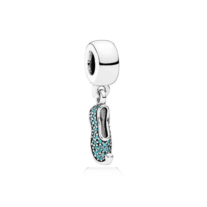 LR S925 Silver Debut Punk Ballet Shoes Sneakers Charm Jewelry