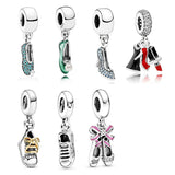 LR S925 Silver Debut Punk Ballet Shoes Sneakers Charm Jewelry