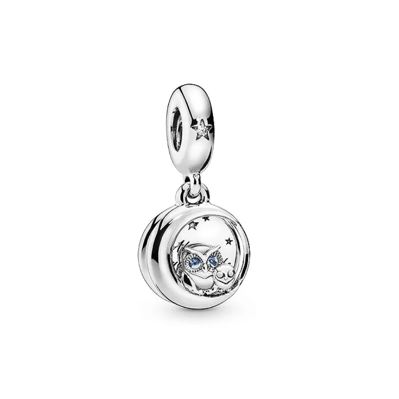 S925 Silver Owl Mermaid Ladybug Charm Pendant for Women