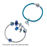 925 Silver Hand Bracelet PAN Dream Ocean Series Leather Chain DIY