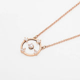 LR Silver Rose Generous Floating Disc Diamond Necklace