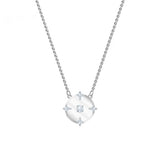 LR Silver Rose Generous Floating Disc Diamond Necklace