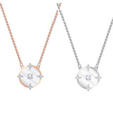 LR Silver Rose Generous Floating Disc Diamond Necklace