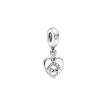 S925 Silver Love Heart Charm Fine Jewelry for Women - Valentine's Gift