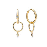 Yellow Earrings Women's Charm Jewelry Bee Butterfly Love Zircon Triangle Party
