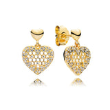 Yellow Earrings Women's Charm Jewelry Bee Butterfly Love Zircon Triangle Party