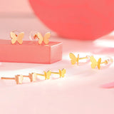 18K Butterfly Ear Line Tassel AU750 Earrings Women