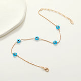 Evil Eye Anklets 14K Pating Colour Adjustable Anklets