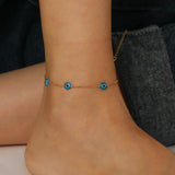 Evil Eye Anklets 14K Pating Colour Adjustable Anklets