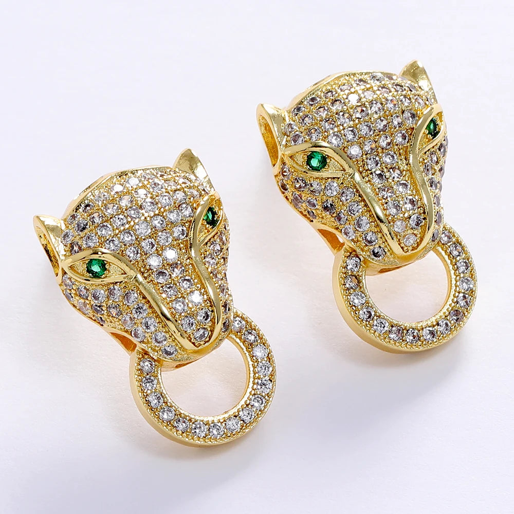 Leopard Stud Earrings Punk Gothic Vintage Big Hollow Round Jewelry