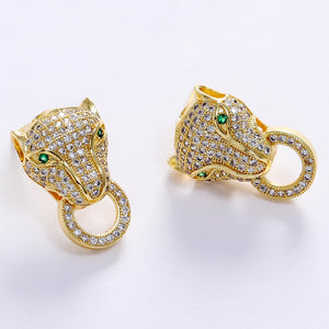 Leopard Stud Earrings Punk Gothic Vintage Big Hollow Round Jewelry