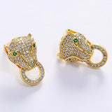 Leopard Stud Earrings Punk Gothic Vintage Big Hollow Round Jewelry