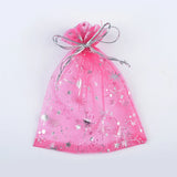 50pcs Organza Gift Bags Drawstring Candy Pouches Star 9*12 cm